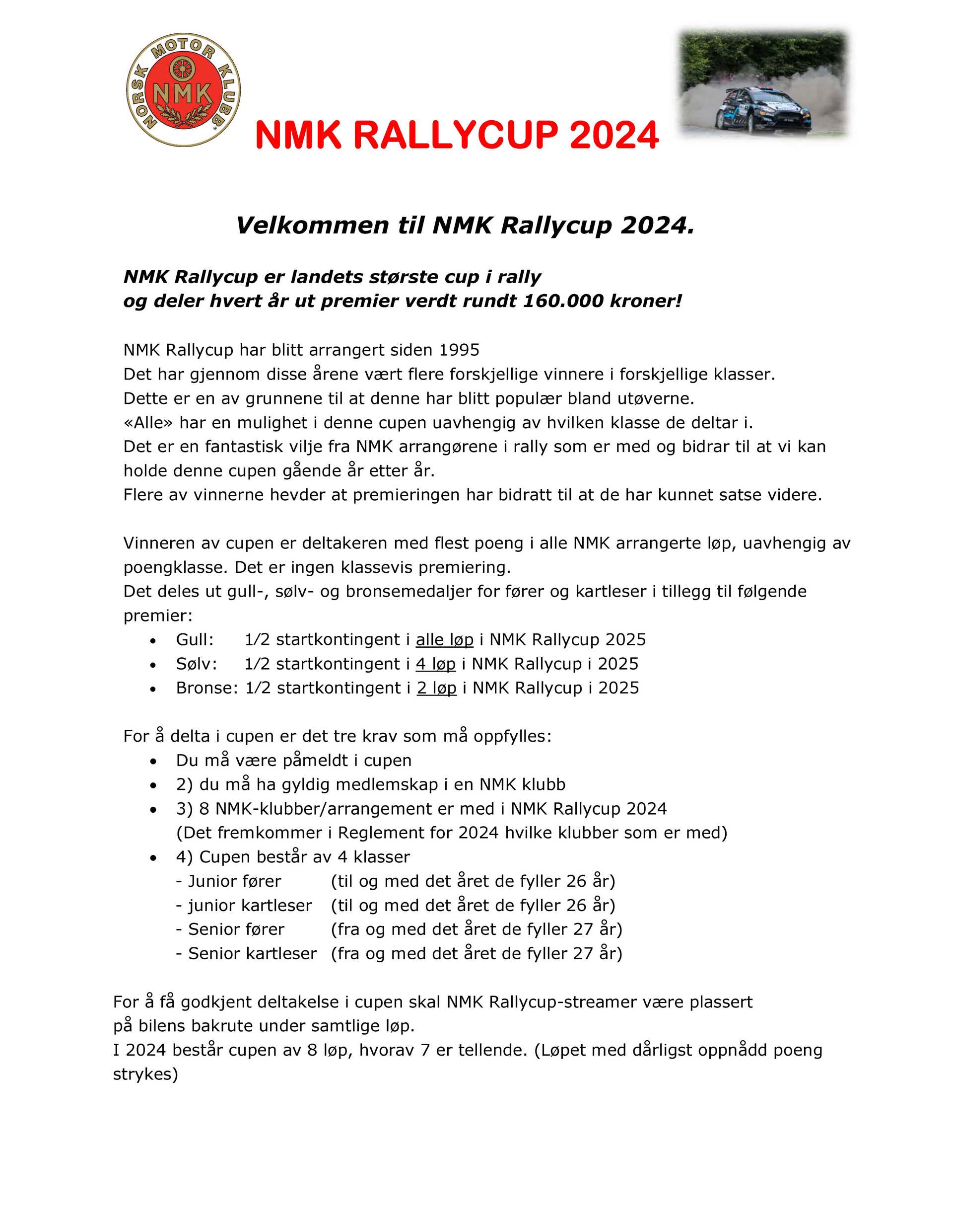 NMK Rallycup 2024 - Påmelding ÅPNET!